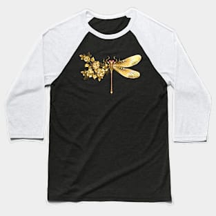 Golden flower dragonfly with rose Baseball T-Shirt